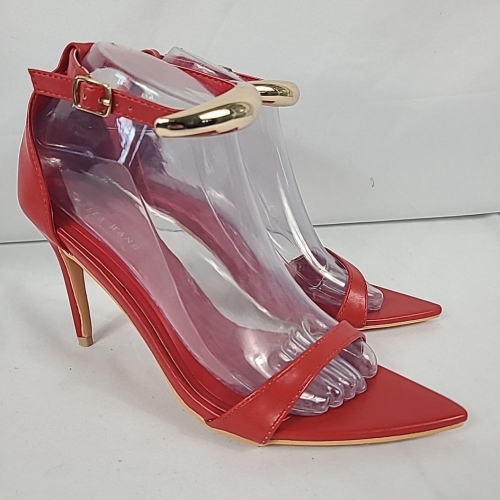 NEW AZALEA WANG Nemti Red Gold Stiletto Heels Sz 7.5